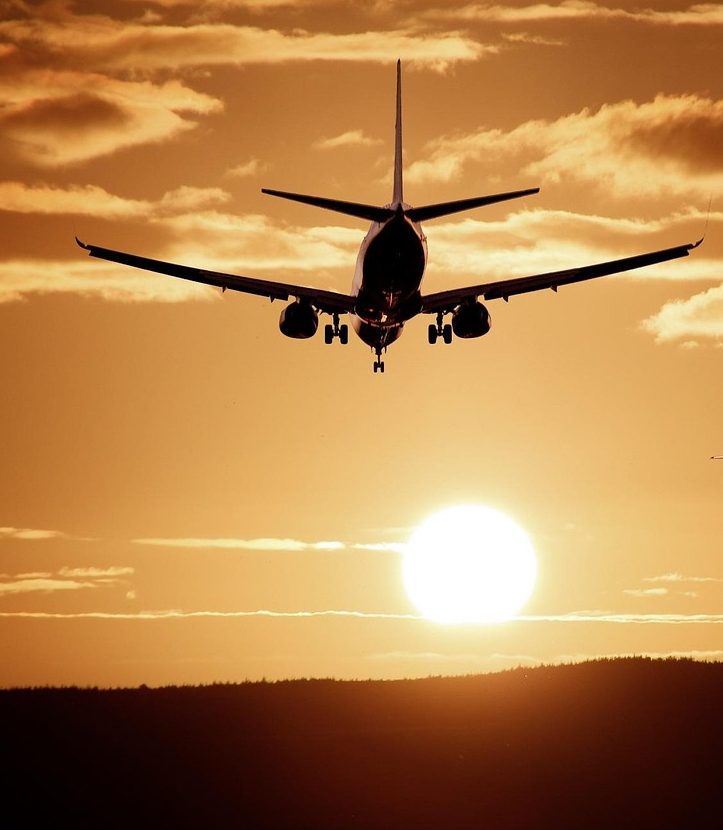 plane, flight, sunset, sun, sunlight, silhouette, passenger aircraft, aircraft, airplane, flying, nature, scenery